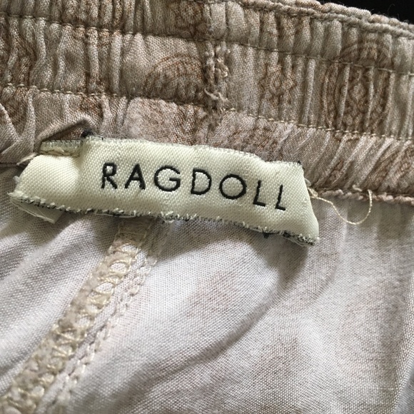 RAGDOLL Los Angeles Viscose Burgundy + Taupe Pyjama Style Pants L - Picture 5 of 5